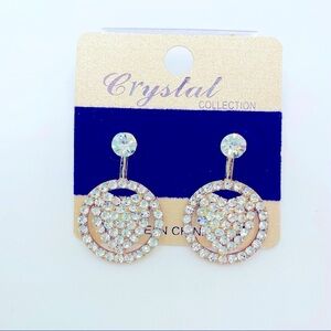 Earrings Hearts Crystal .Pierced. Brand new in packaging